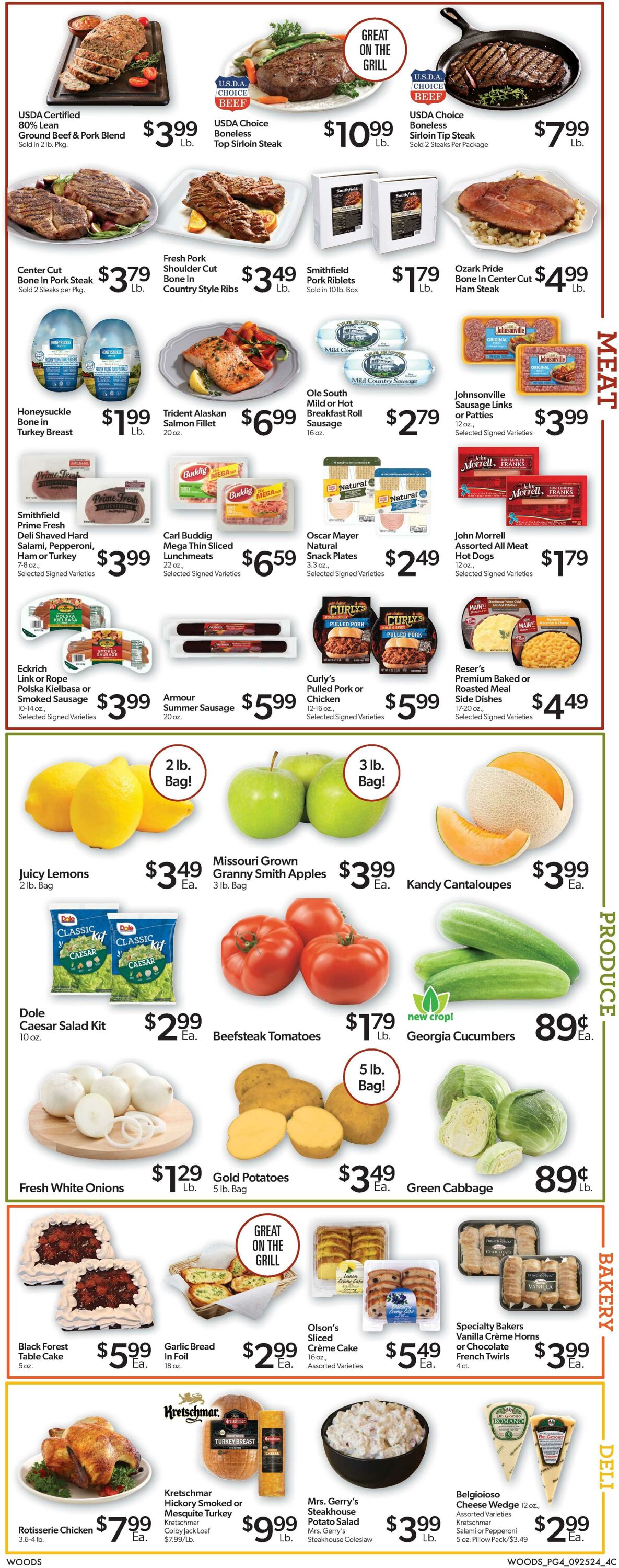 Weekly ad Woods Supermarket 09/25/2024 - 10/01/2024