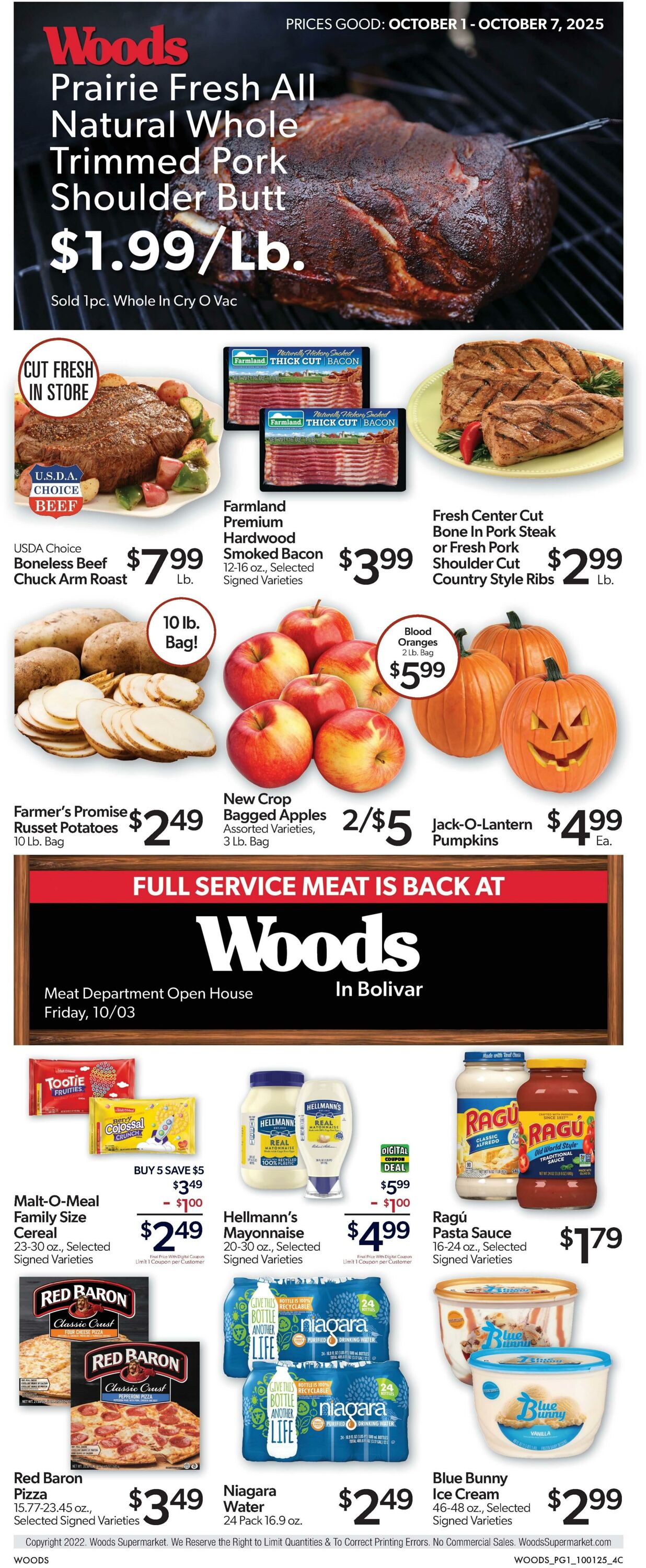 Weekly ad Woods Supermarket 10/01/2025 - 10/07/2025