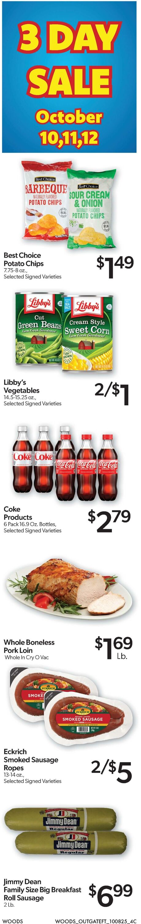 Weekly ad Woods Supermarket 10/08/2025 - 10/14/2025