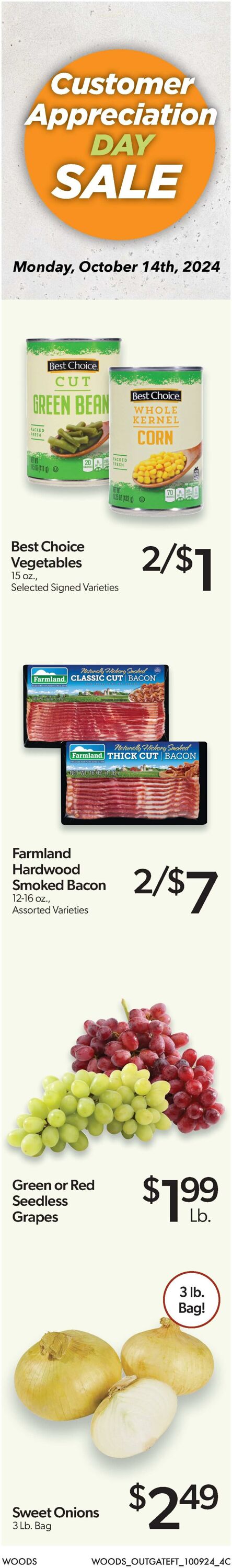 Weekly ad Woods Supermarket 10/09/2024 - 10/15/2024