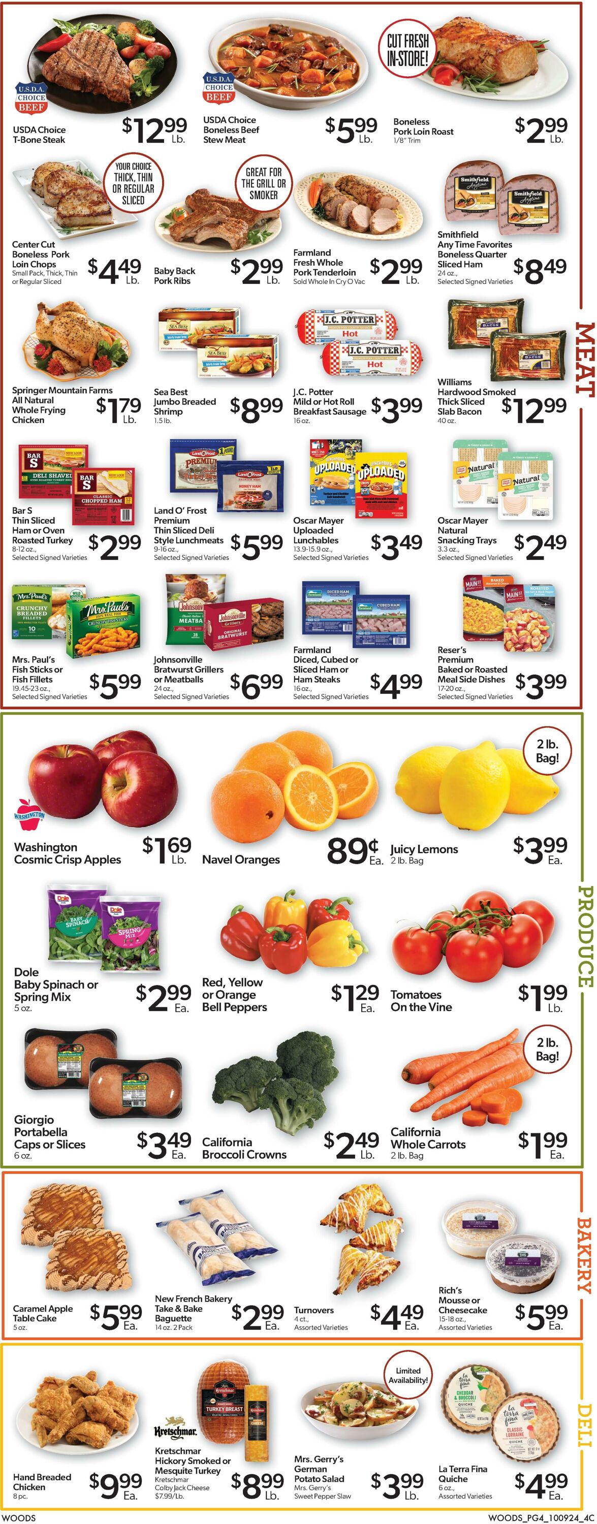 Weekly ad Woods Supermarket 10/09/2024 - 10/15/2024