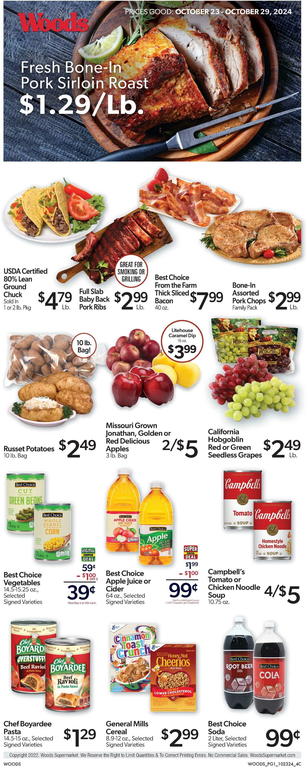 Weekly ad Woods Supermarket 10/23/2024 - 10/29/2024