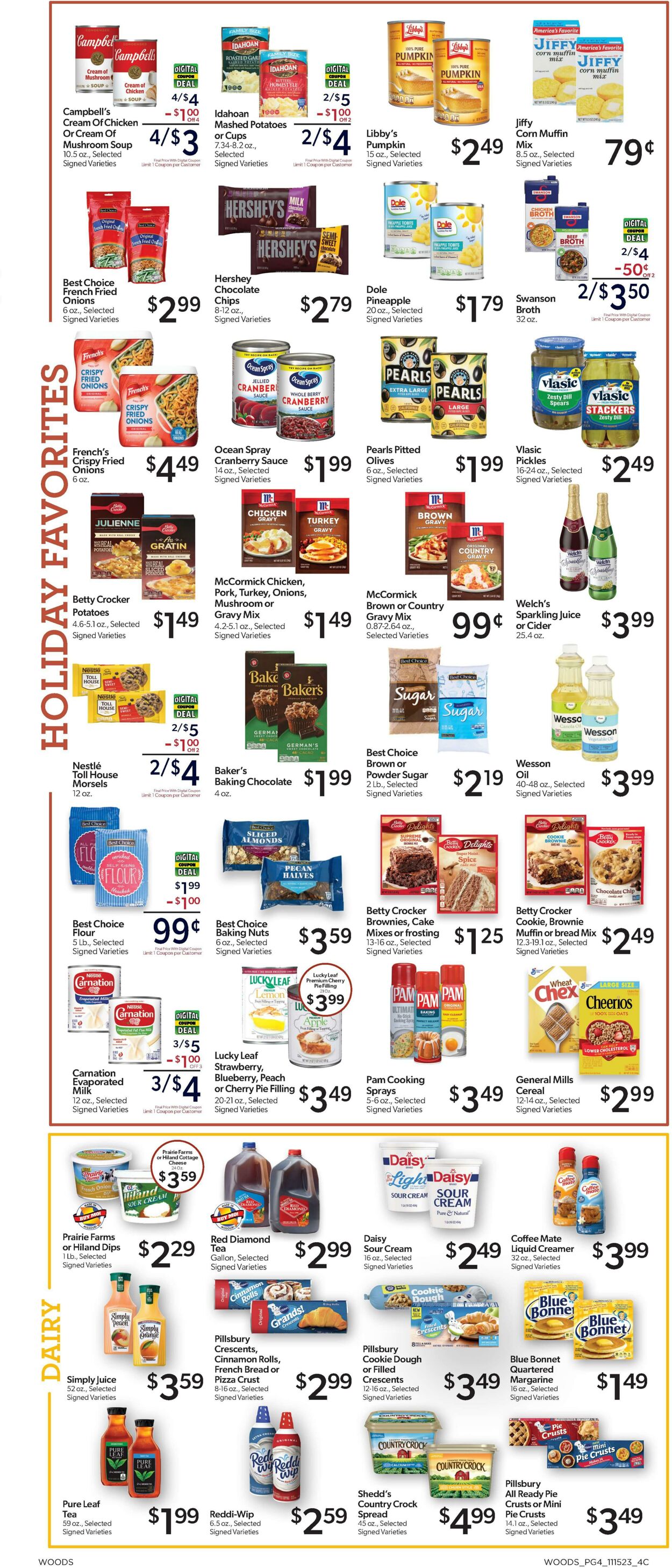 Weekly ad Woods Supermarket 11/15/2023 - 11/28/2023