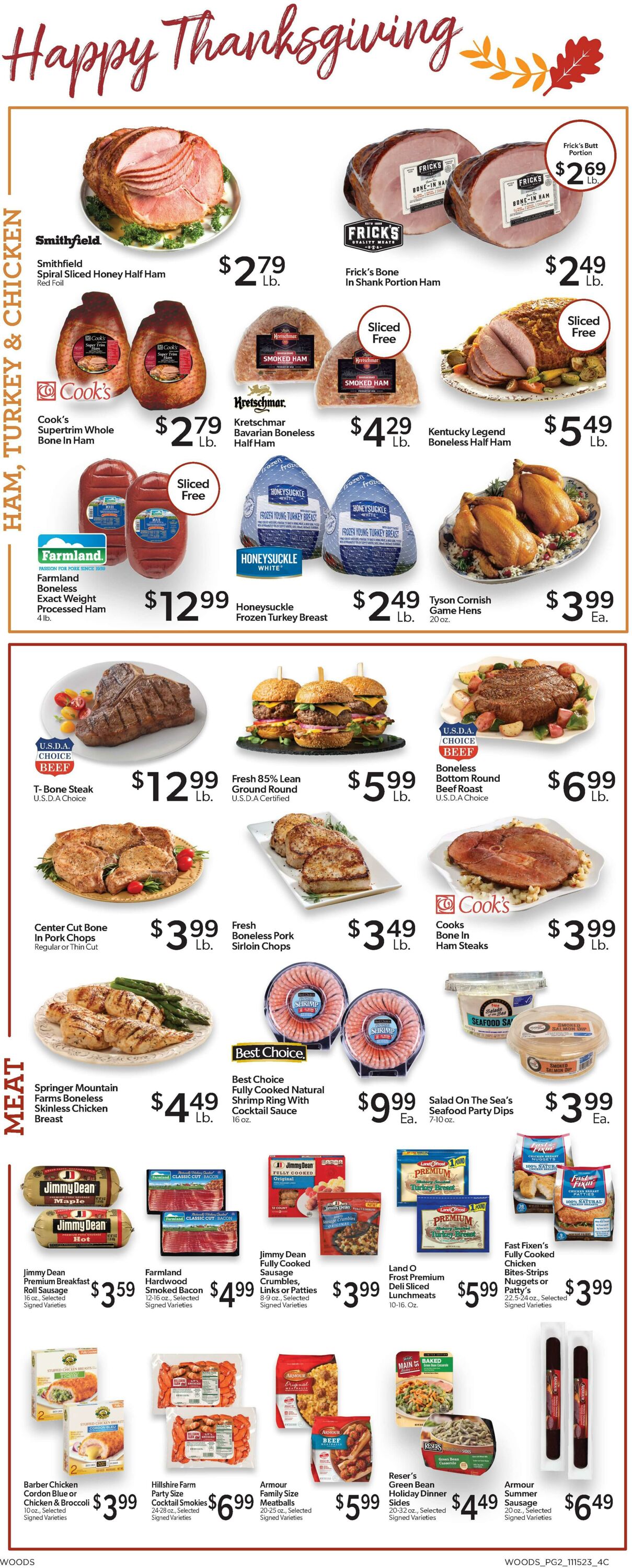 Weekly ad Woods Supermarket 11/15/2023 - 11/28/2023