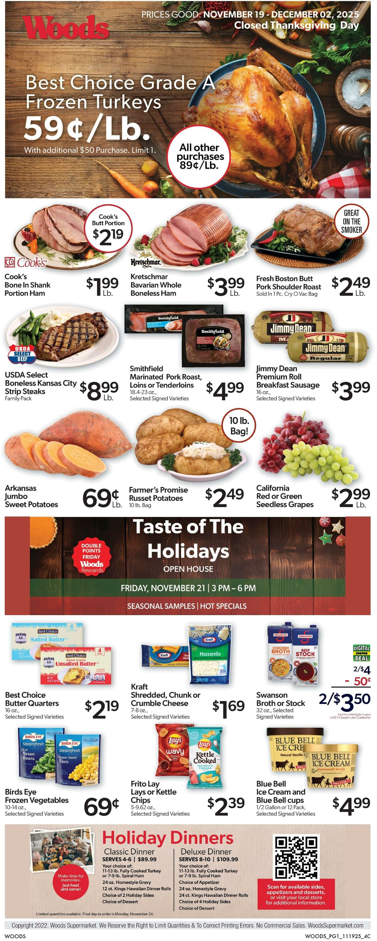 Weekly ad Woods Supermarket 11/19/2025 - 12/02/2025