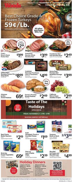 Weekly ad Woods Supermarket 11/19/2025 - 12/02/2025