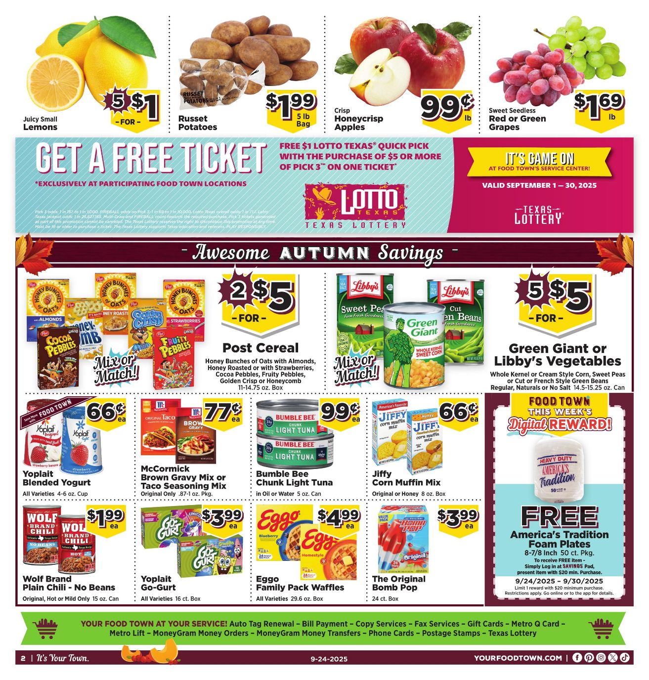 Weekly ad Your Food Town 09/24/2025 - 09/30/2025