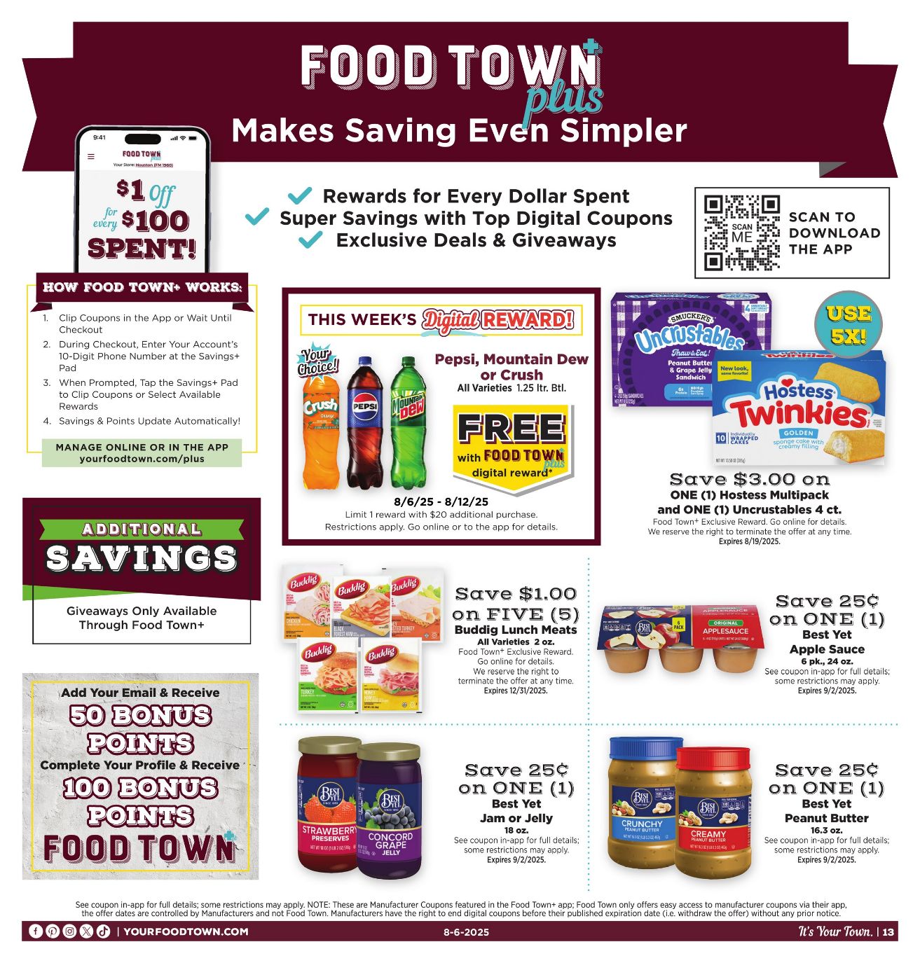 Weekly ad Your Food Town 08/06/2025 - 08/12/2025