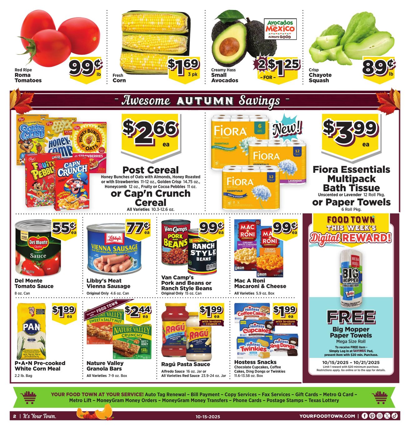 Weekly ad Your Food Town 10/15/2025 - 10/21/2025