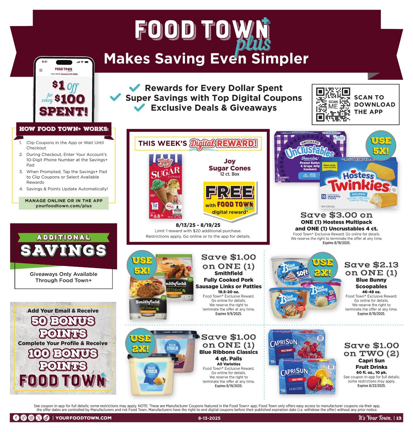 Weekly ad Your Food Town 08/13/2025 - 08/19/2025
