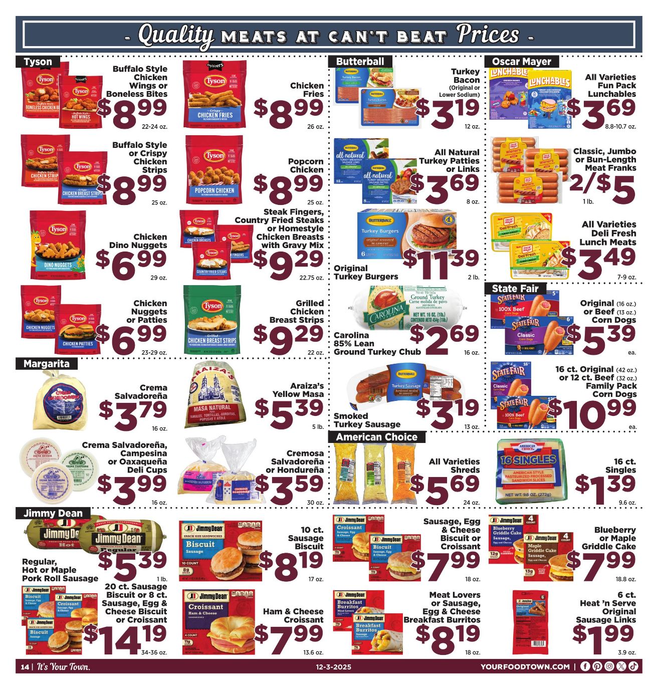 Weekly ad Your Food Town 12/03/2025 - 12/09/2025