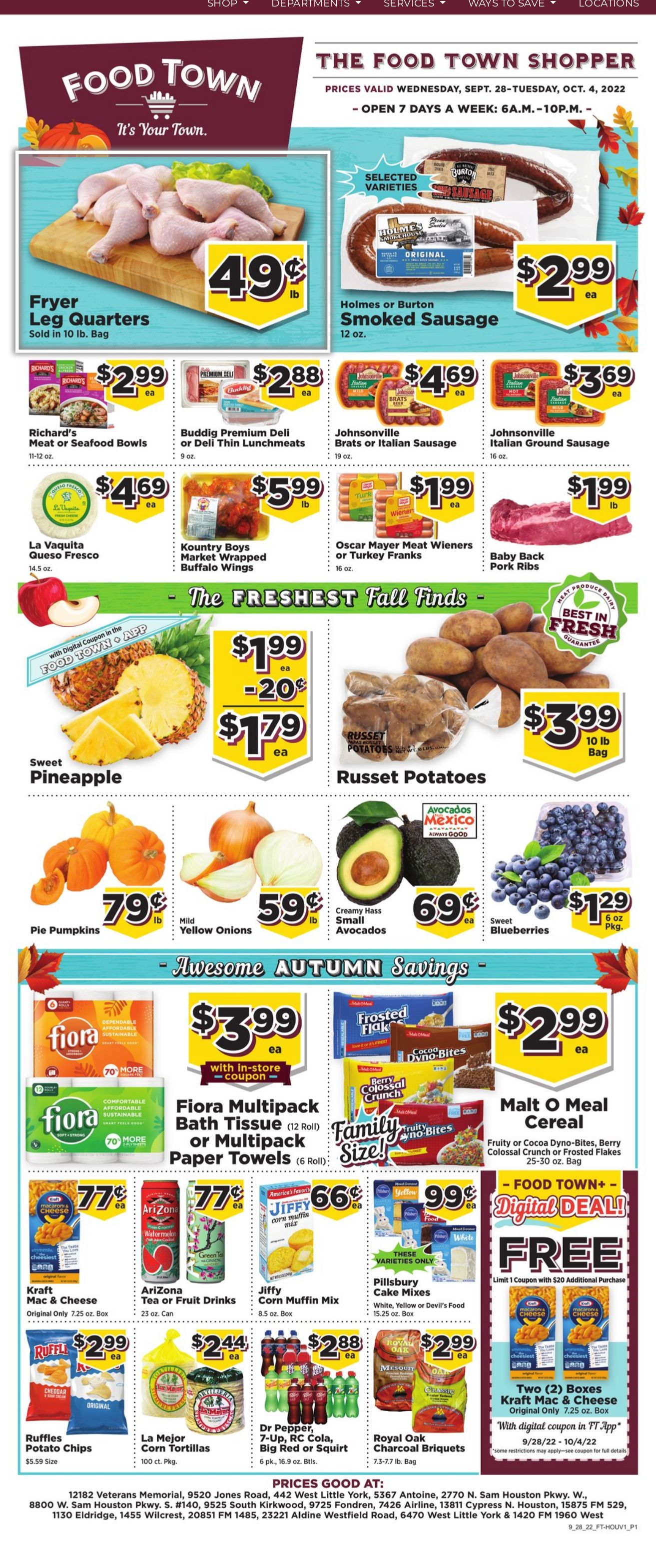 Weekly ad Your Food Town 09/28/2022 - 10/04/2022