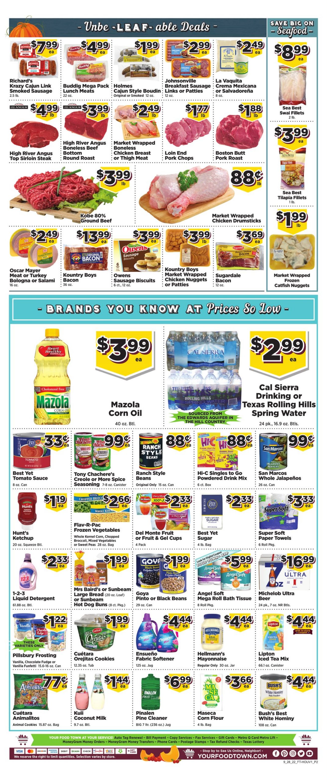Weekly ad Your Food Town 09/28/2022 - 10/04/2022